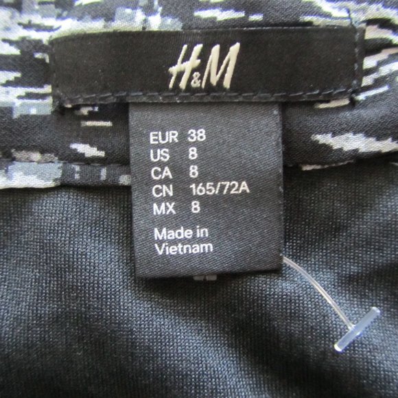 H & M Women’s Gray Black 2 Layer Tiered Mini Skirt Size 8 - Picture 9 of 11